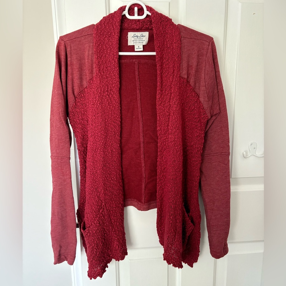 Lucky Brand Deep Red Cardigan Sweater